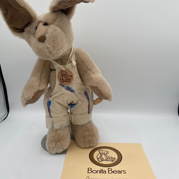 Vtg Bonita Bears Bunny With Paintbrush Wood Box- cert of authenticity- 1st ed - Picture 7 of 7